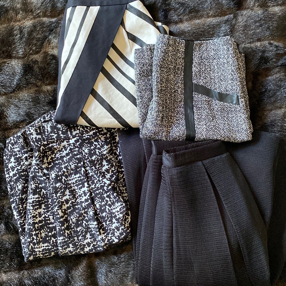 Lot of 4 black and white skirts
